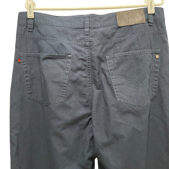 Pierre Cardin Navy Cotton Pants Mens 36x34 Minimalist Normcore Classic Casual Fi - Picture 8 of 12
